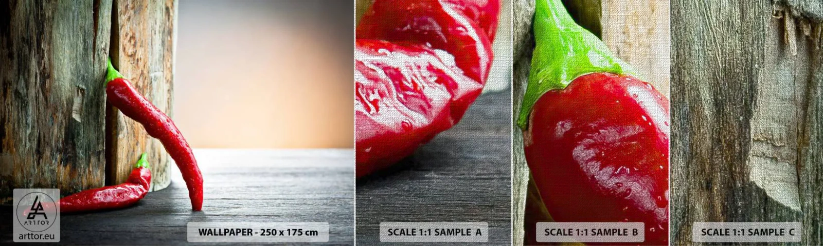 Vzor Fototapety Premium Canvas - Red hot chili peppers - Pepř, Chilli, Koření - 100x30 cm