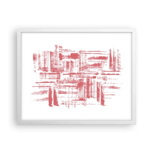 Plakát v bílém rámu - Červené město - 50x40 cm