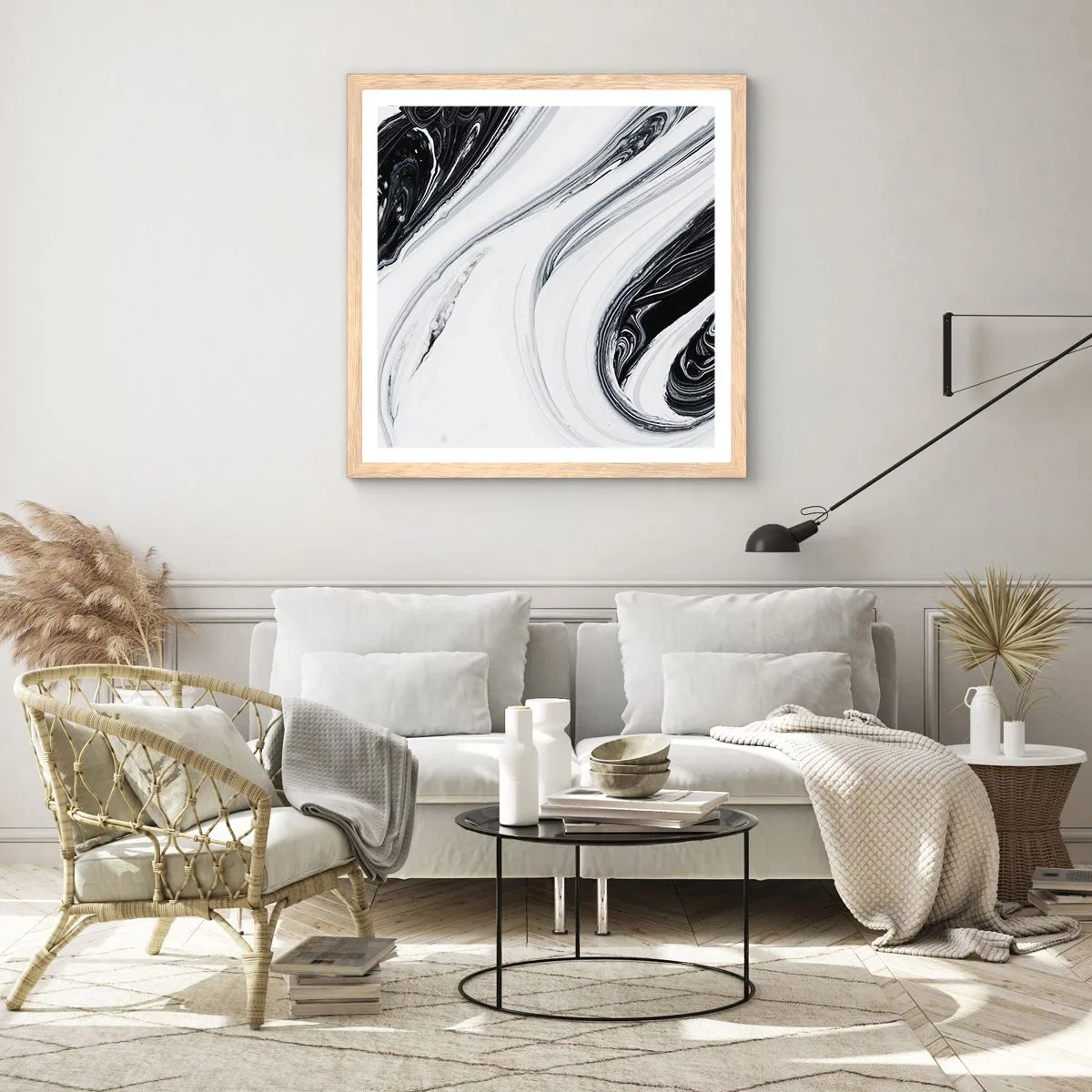 Plakát v rámu světlý dub - Spojení protikladů - 50x50 cm