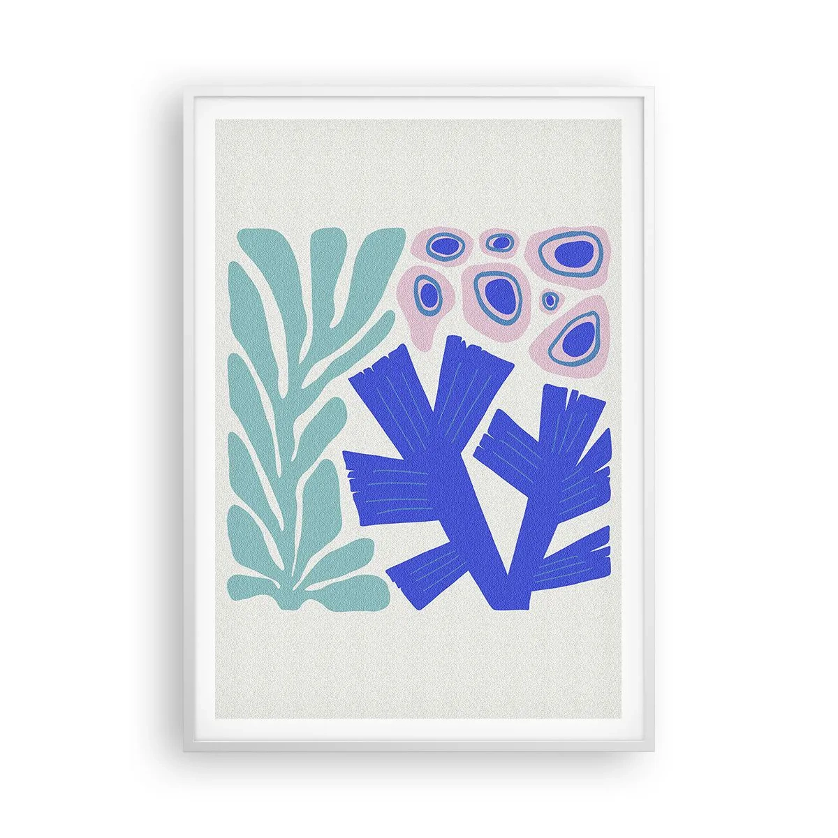 Plakát v bílém rámu - Podvodní zahrada - 70x100 cm