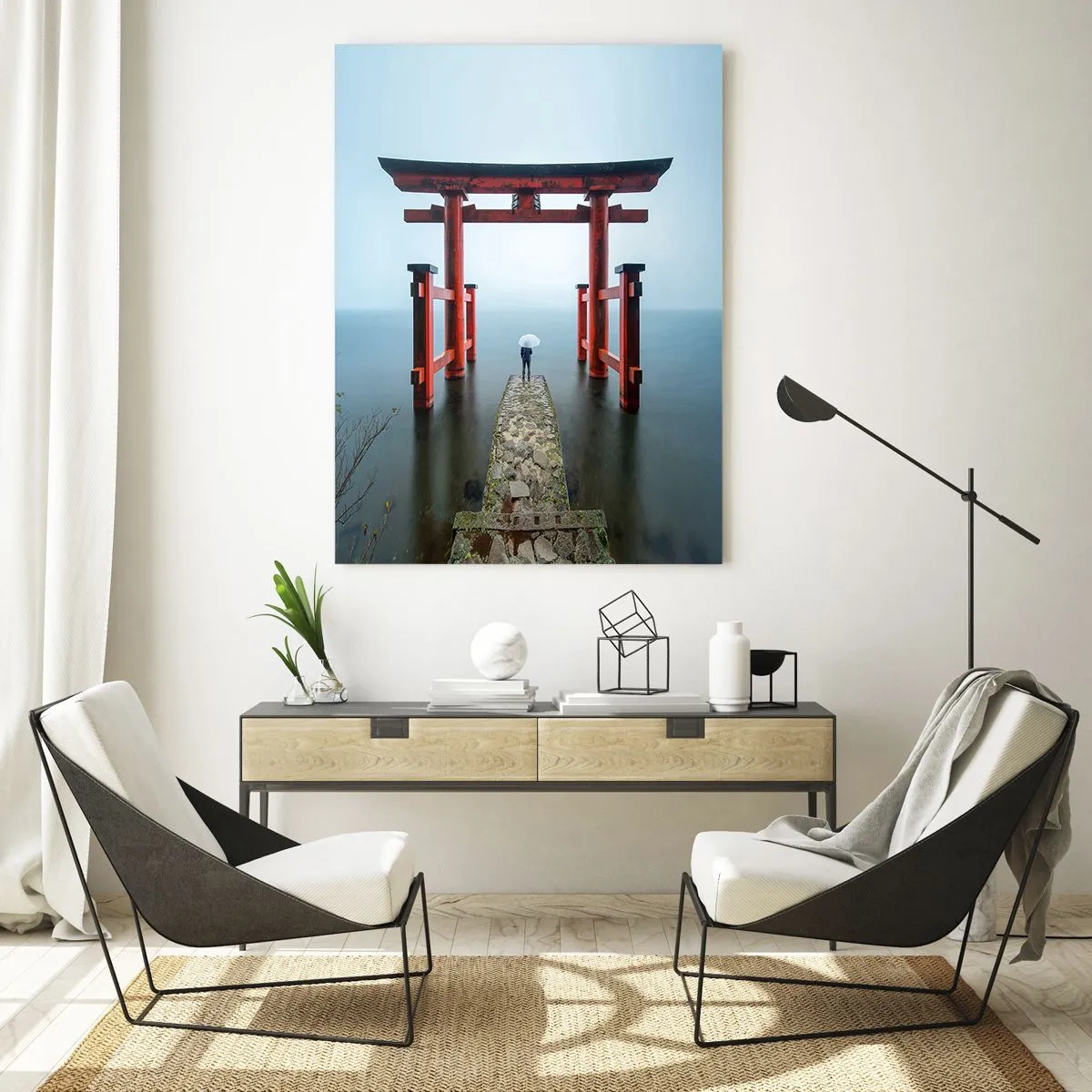 Obraz na skle - Japonské zamyšlení - 50x70 cm
