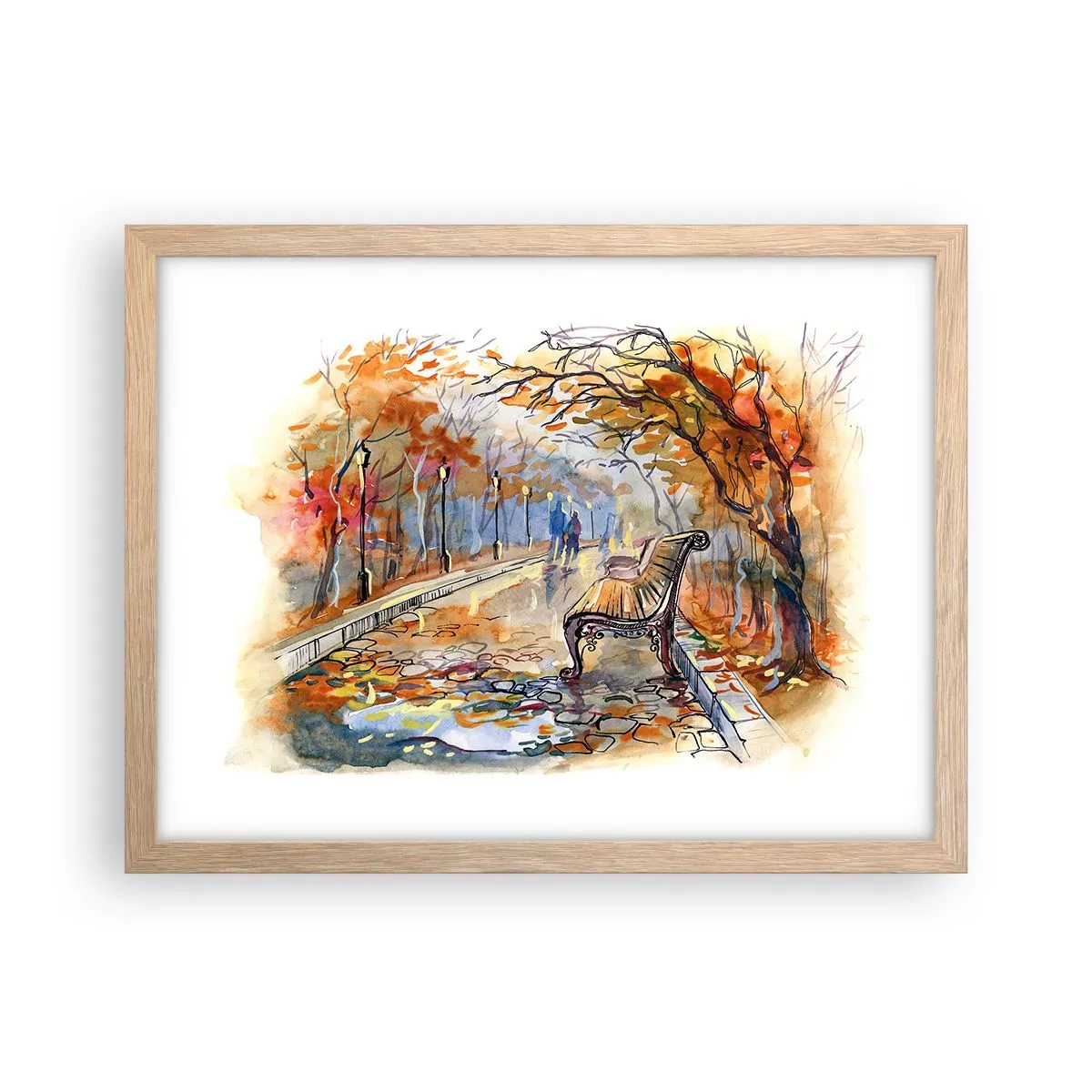 Plakát v rámu světlý dub - Společně putovat podzimem - 40x30 cm