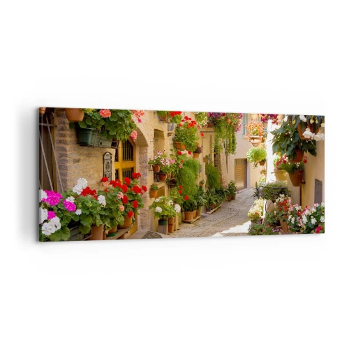 Obraz na plátně - V záplavě květin - 100x40 cm