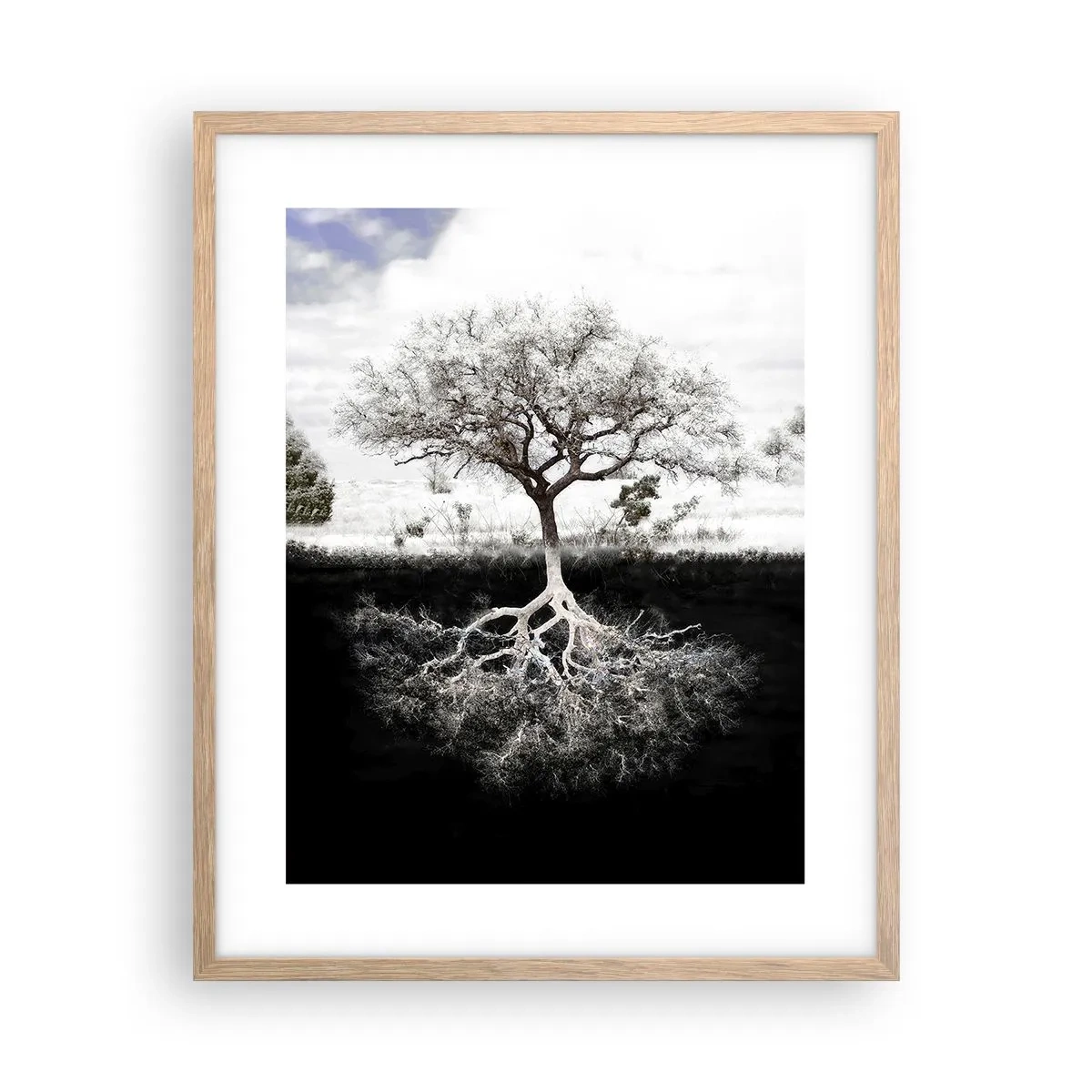 Plakát v rámu světlý dub - Objevení podstaty světa - 40x50 cm