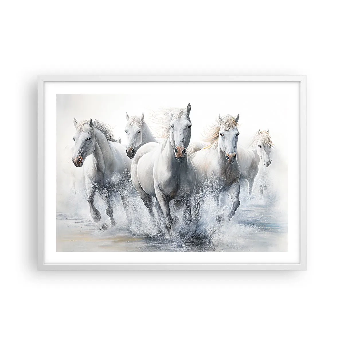 Plakát v bílém rámu - Bílá magie - 70x50 cm