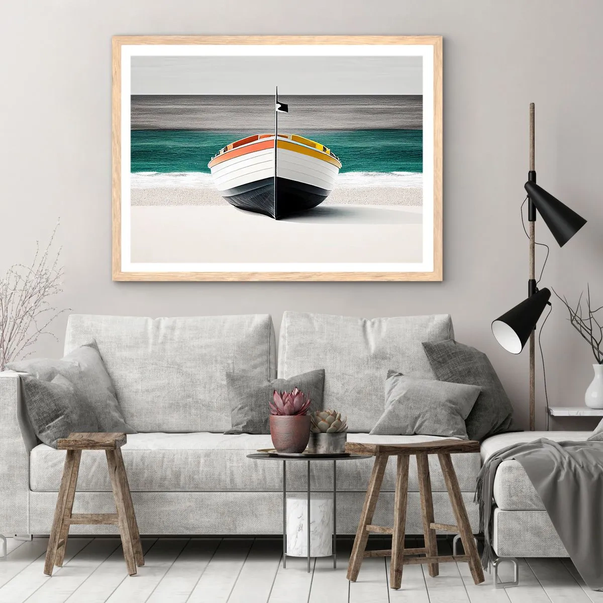 Plakát v rámu světlý dub - Na správném místě - 100x70 cm