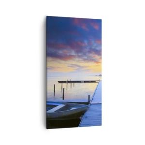 Obraz na plátně - Fialovo-zlatý klid - 55x100 cm