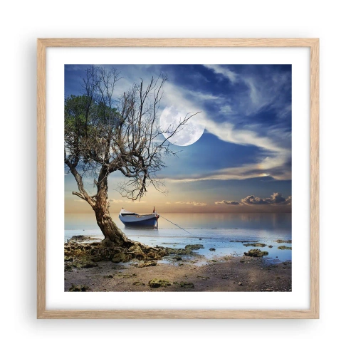 Plakát v rámu světlý dub - Je to konec nebo začátek? - 50x50 cm