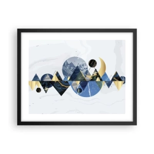 Plakát v černém rámu - Geometrická krajina - 50x40 cm