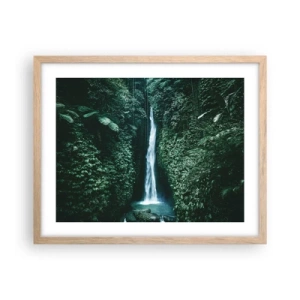 Plakát v rámu světlý dub - Tropický pramen - 50x40 cm