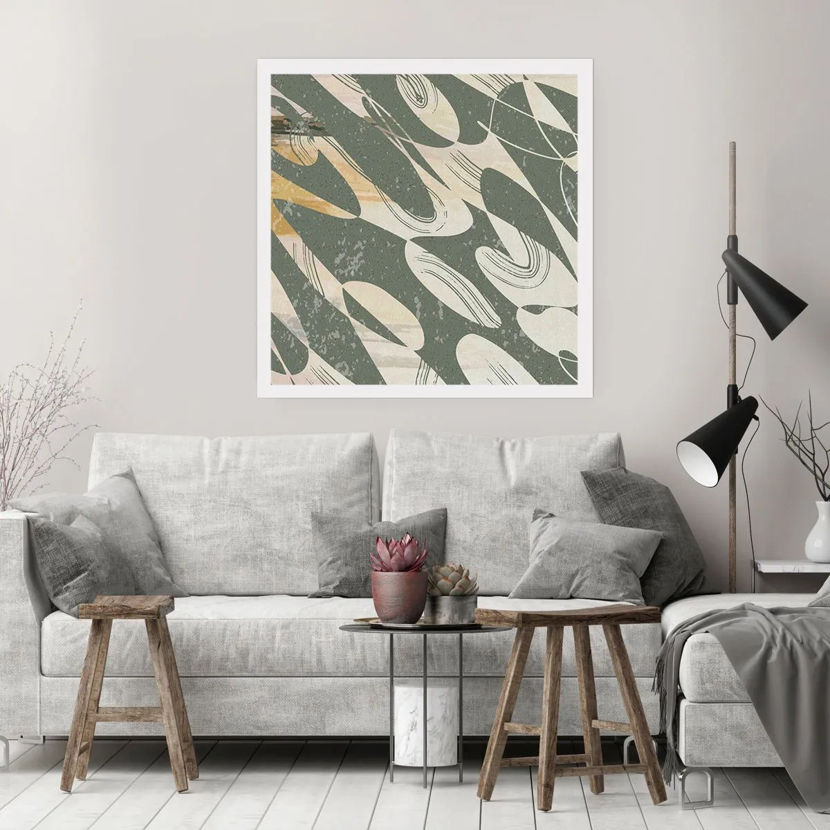 Plakát - Rytmizovaná abstrakce - 60x60 cm