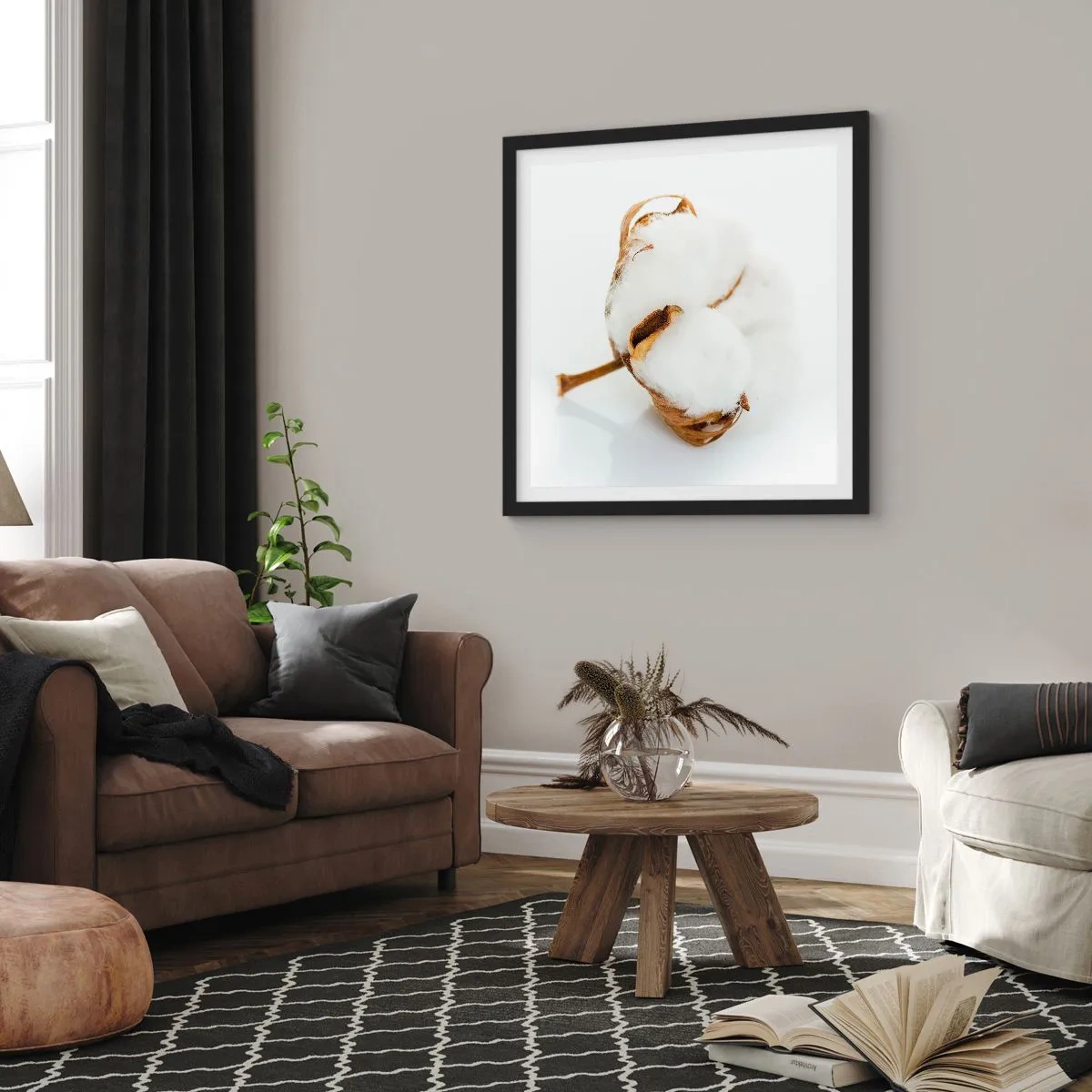 Plakát v černém rámu - Měkká od přírody - 60x60 cm