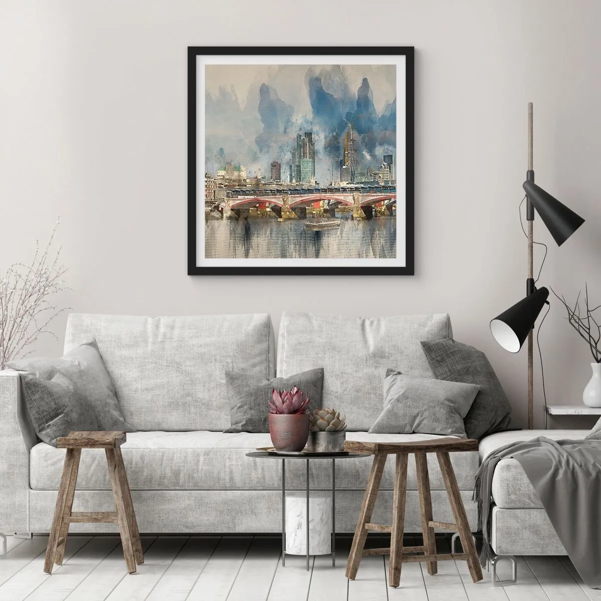 Plakát v černém rámu - Londýn v celé své kráse - 30x30 cm