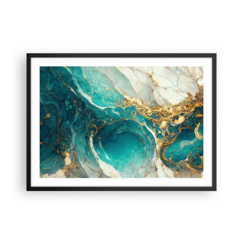 Plakát v černém rámu - Kompozice se zlatými žilami - 70x50 cm
