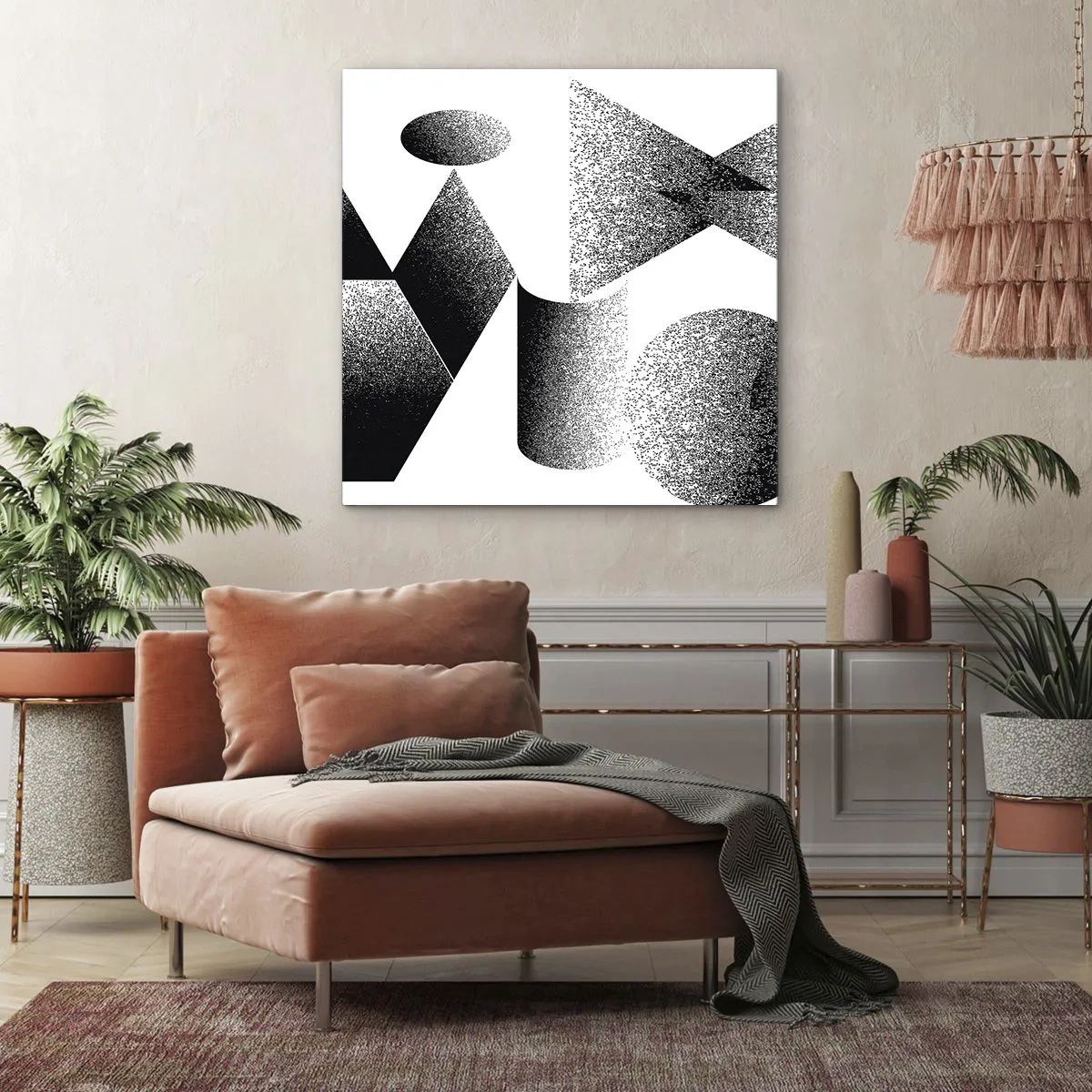 Obraz na plátně - Úhly a ovály - 60x60 cm