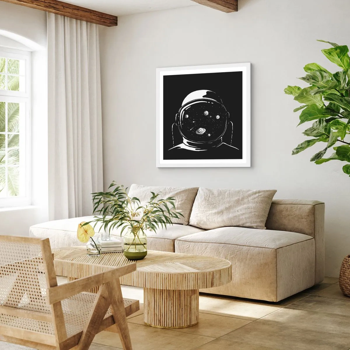 Plakát v bílém rámu - Skvělý výhled - 30x30 cm