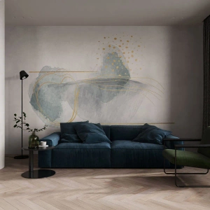 Fototapeta na míru Samolepicí Deluxe Sticker - O vztahu mezi šedou a zlatou - Abstrakce, Kus, Zajímavé tvary