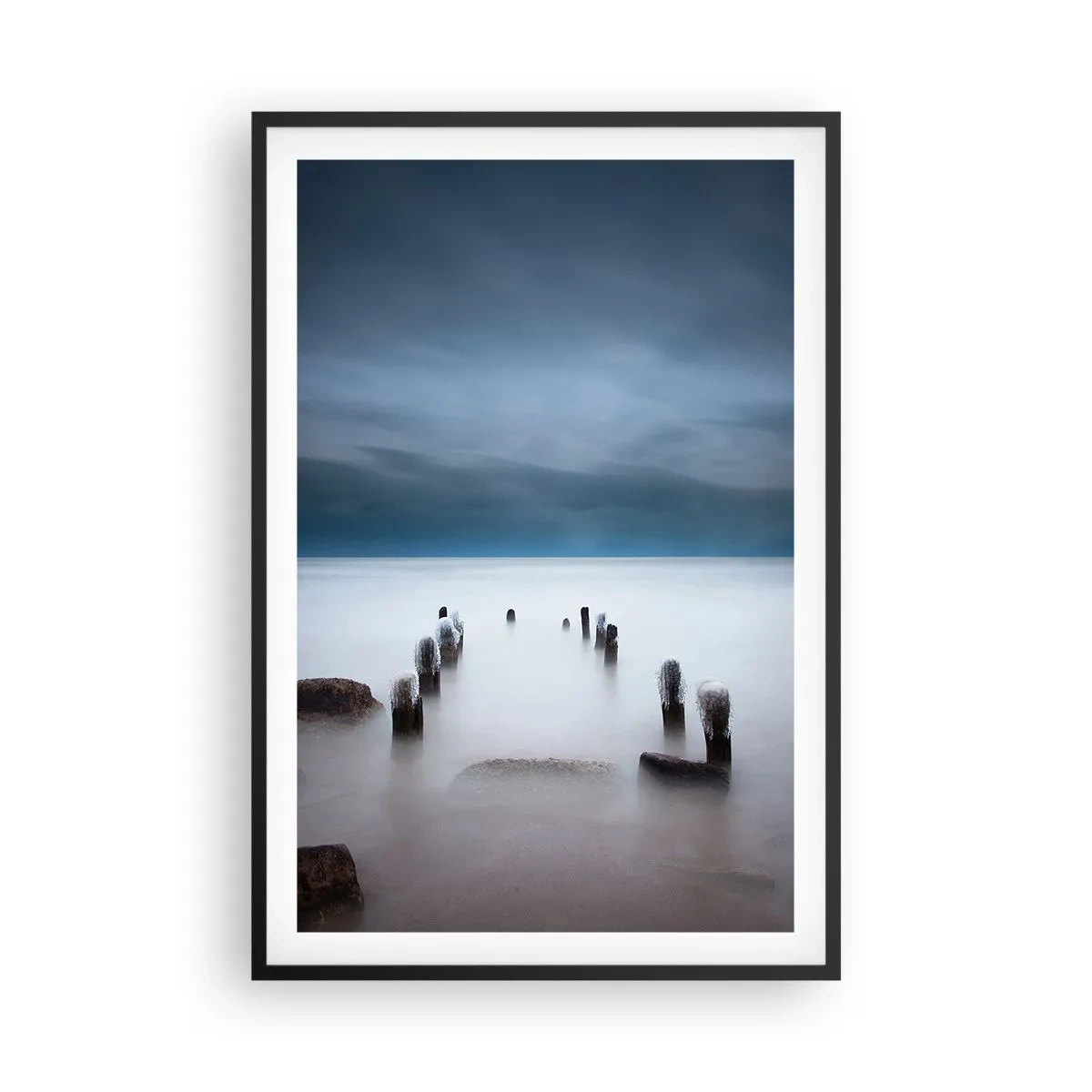 Plakát v černém rámu - Zamyšlené jezero - 61x91 cm