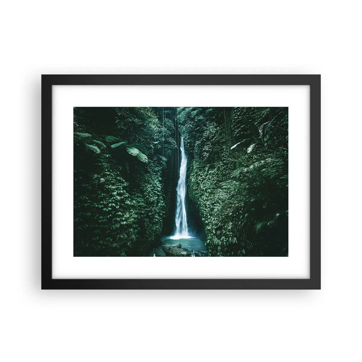 Plakát v černém rámu - Tropický pramen - 40x30 cm