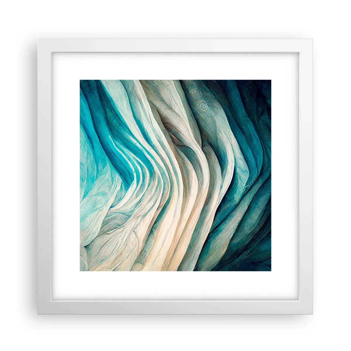 Plakát v bílém rámu - Modrá neukojitelnost - 30x30 cm