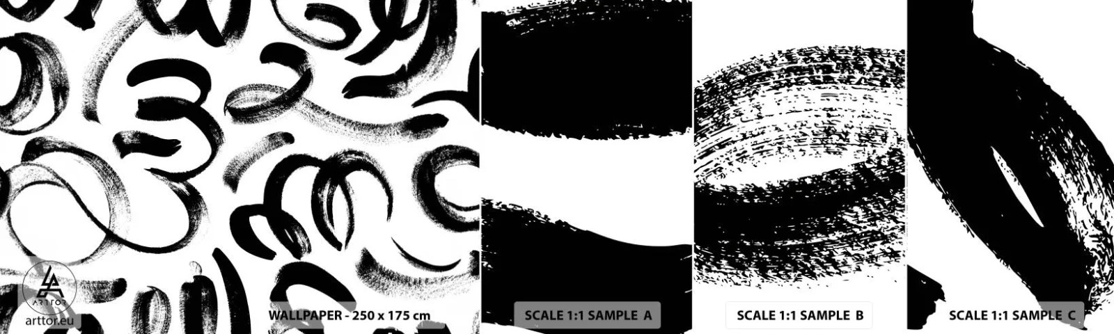 Fototapeta Vzorek Standard Eco - Černé na bílém - Moderní umění, Modernost, Vzory - 100x30 cm