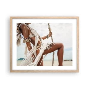 Plakát v rámu světlý dub - Kněžka slunce - 50x40 cm