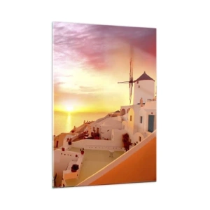 Obraz na skle - Rozplynout se v bílé a zlaté - 50x70 cm