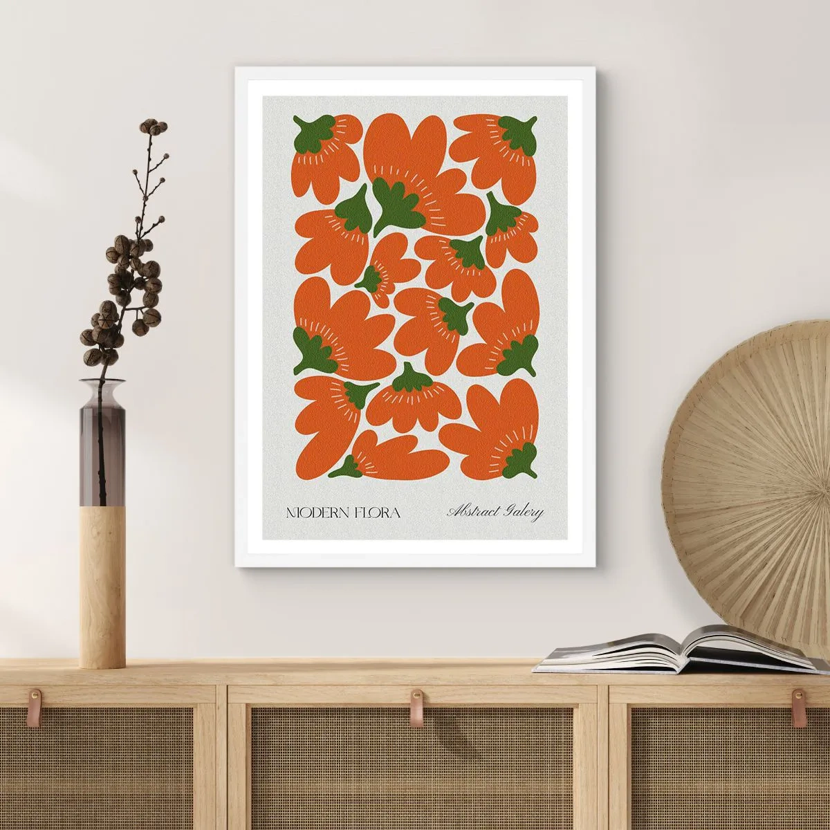 Plakát v bílém rámu - Ze života květin - 50x70 cm