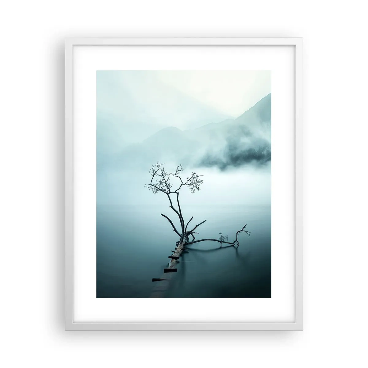 Plakát v bílém rámu - Z vody a mlhy - 40x50 cm