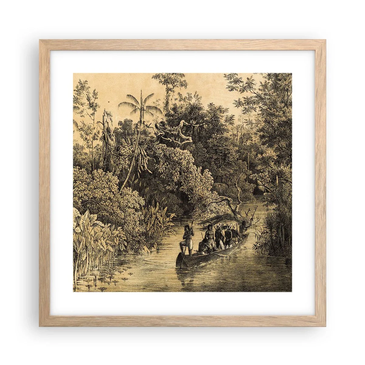 Plakát v rámu světlý dub - Výlet ke zdroji - 40x40 cm