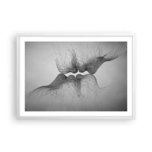 Plakát v bílém rámu - Polibek větru - 70x50 cm