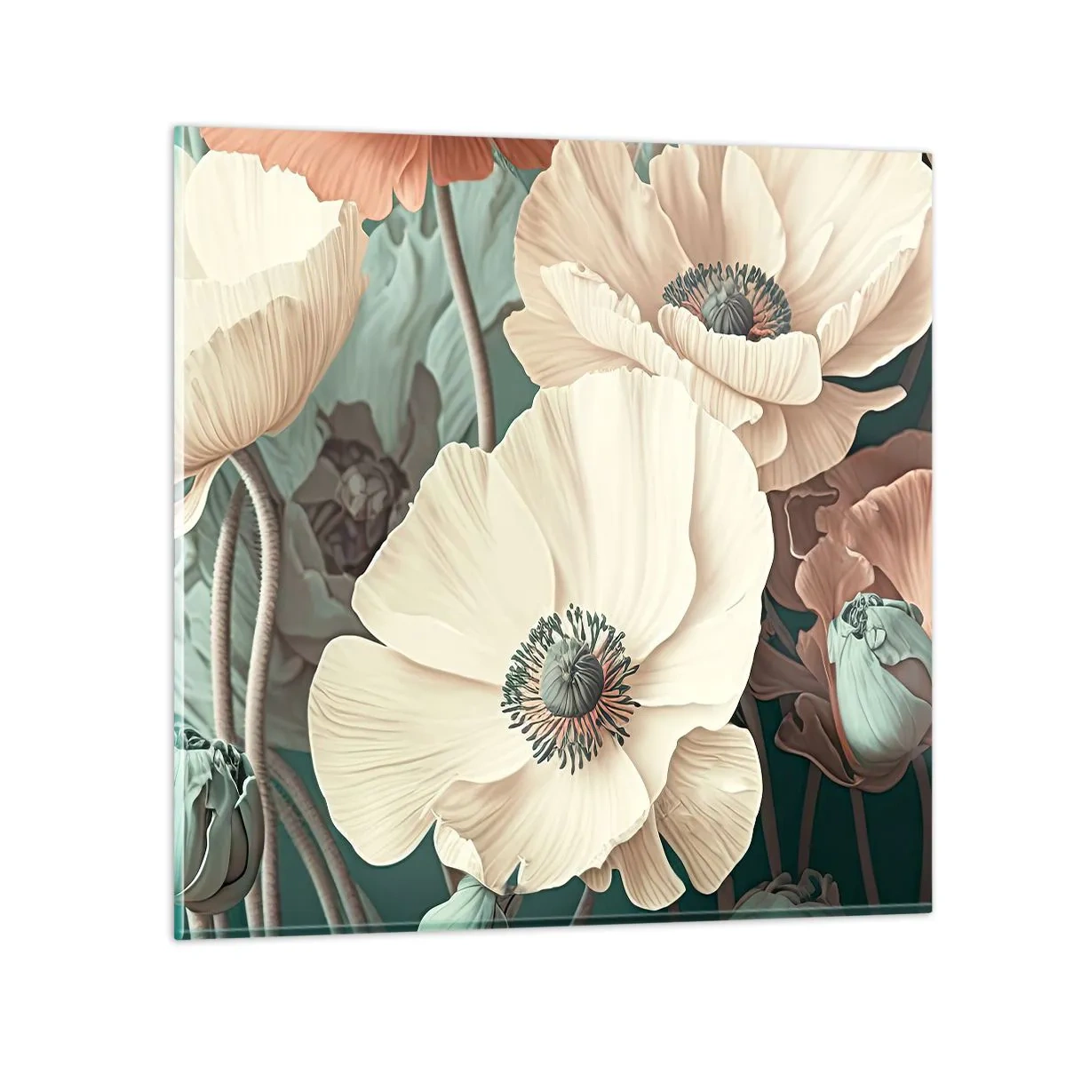 Obraz na skle - Šepot máků - 60x60 cm