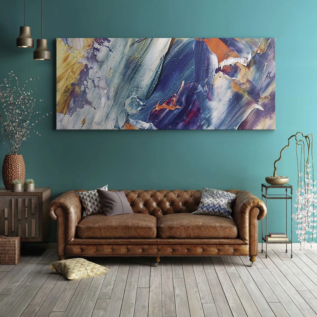 Obraz na plátně - Chaos barev - 100x40 cm