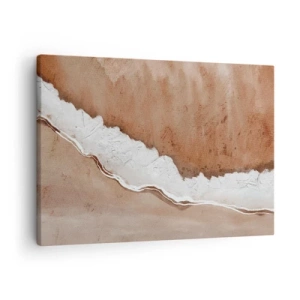 Obraz na plátně - Písková textura s bílými akcenty - 70x50cm - V zemitých barvách - Moderní nástěnná dekorace do obývacího pokoje a ložnice ARTTOR