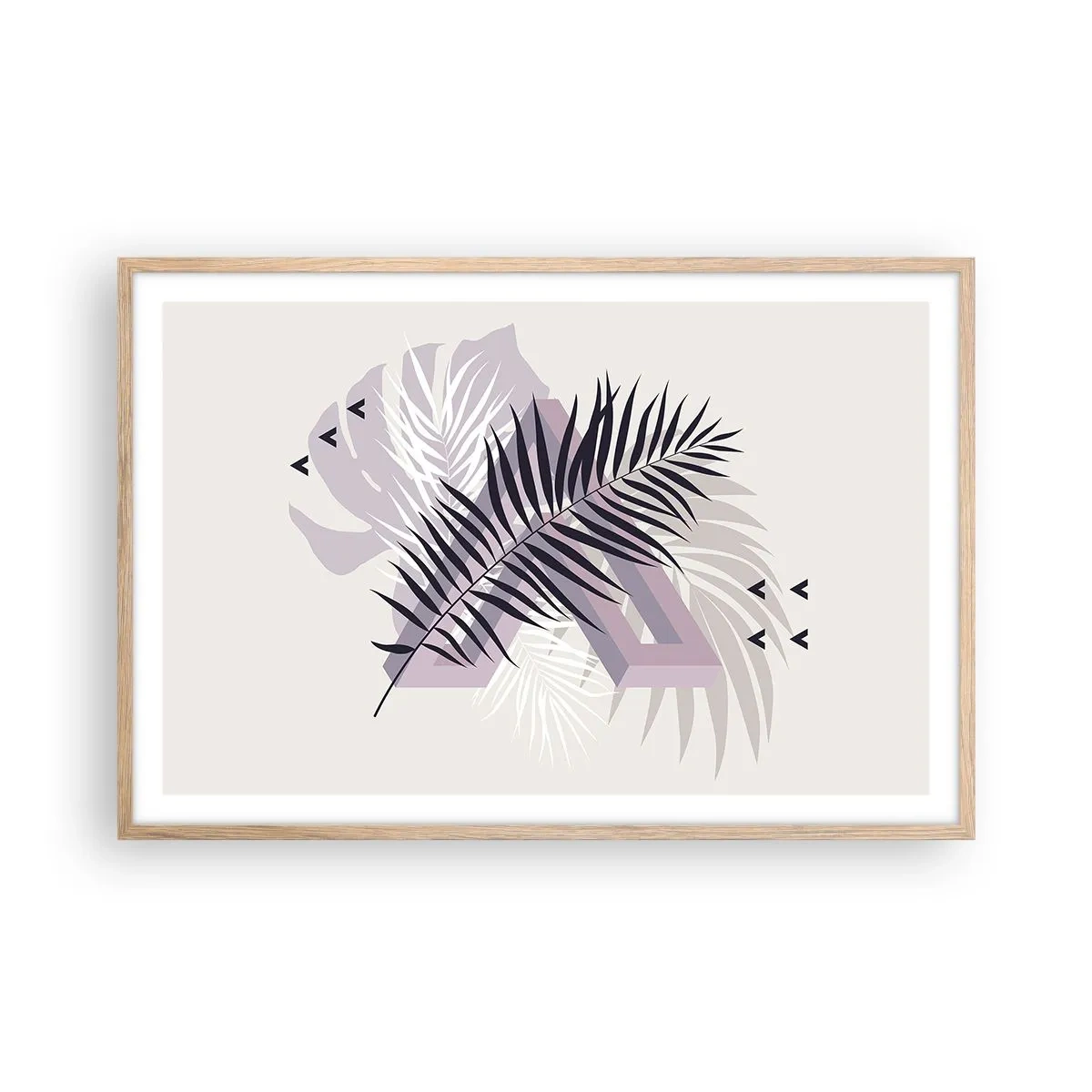 Plakát v rámu světlý dub - Stín stínu - 91x61 cm