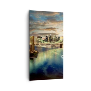 Obraz na plátně - Zářivý večer nad Manhattanem - 65x120 cm