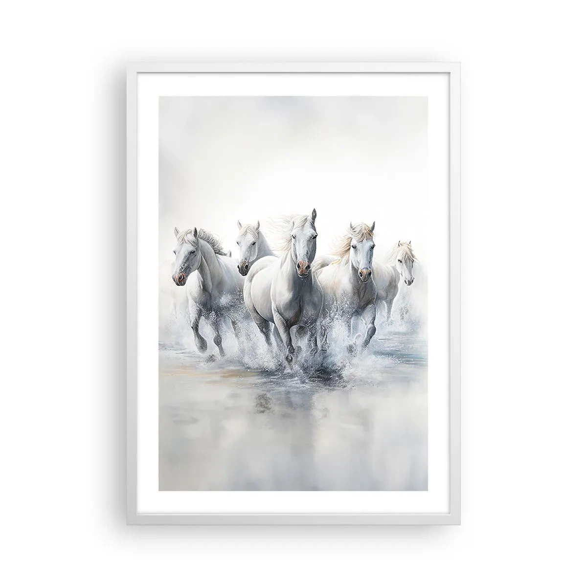Plakát v bílém rámu - Bílá magie - 50x70 cm