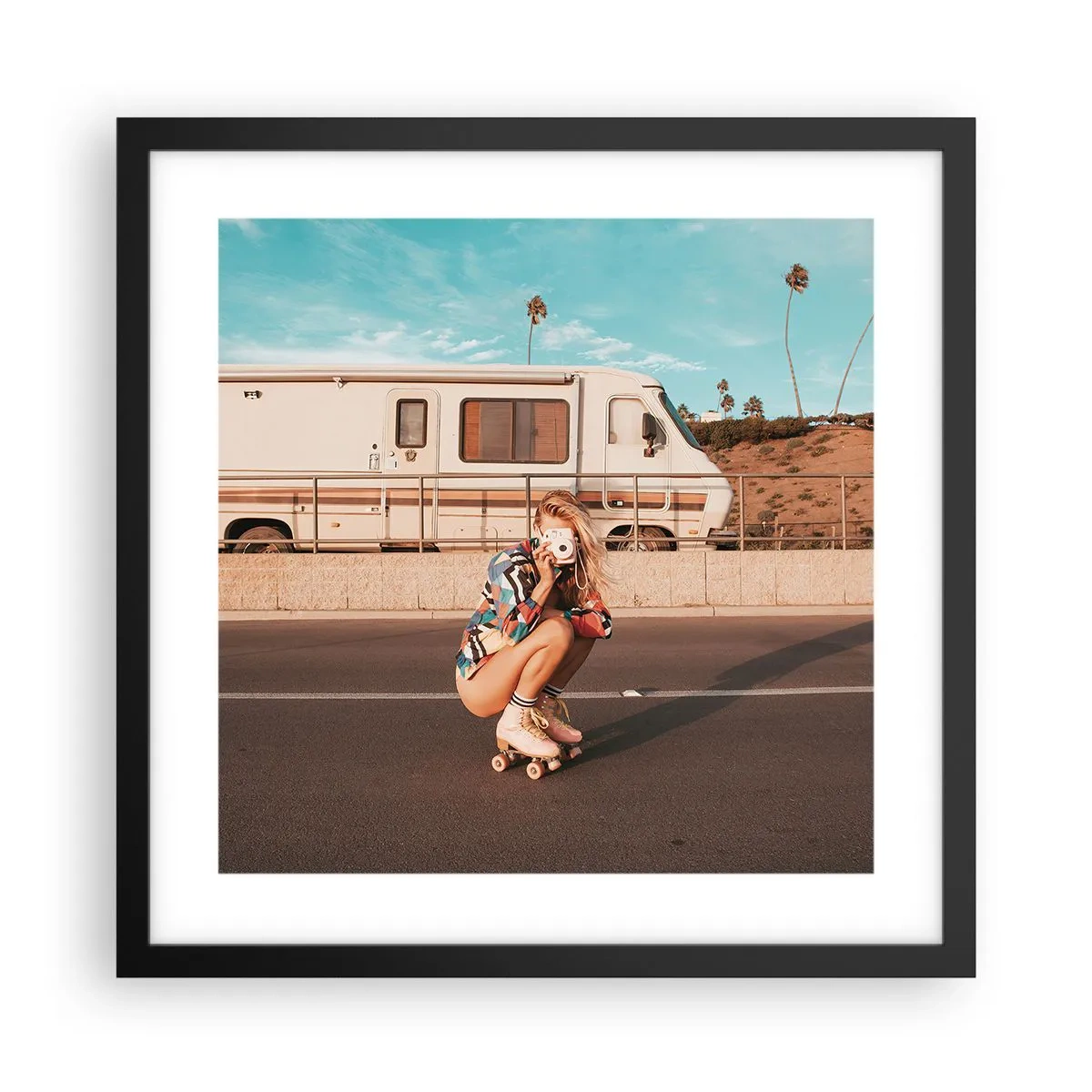 Plakát v černém rámu - Usmějte se! - 40x40 cm