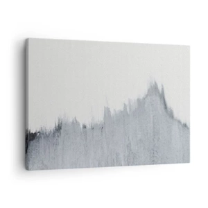Obraz na plátně - Abstraktní šedá kompozice v minimalistickém stylu - 70x50cm - Tajemný záznam - Moderní nástěnná dekorace do obývacího pokoje a ložnice ARTTOR