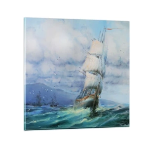 Obraz na skle - Šťastnou cestu - 50x50 cm