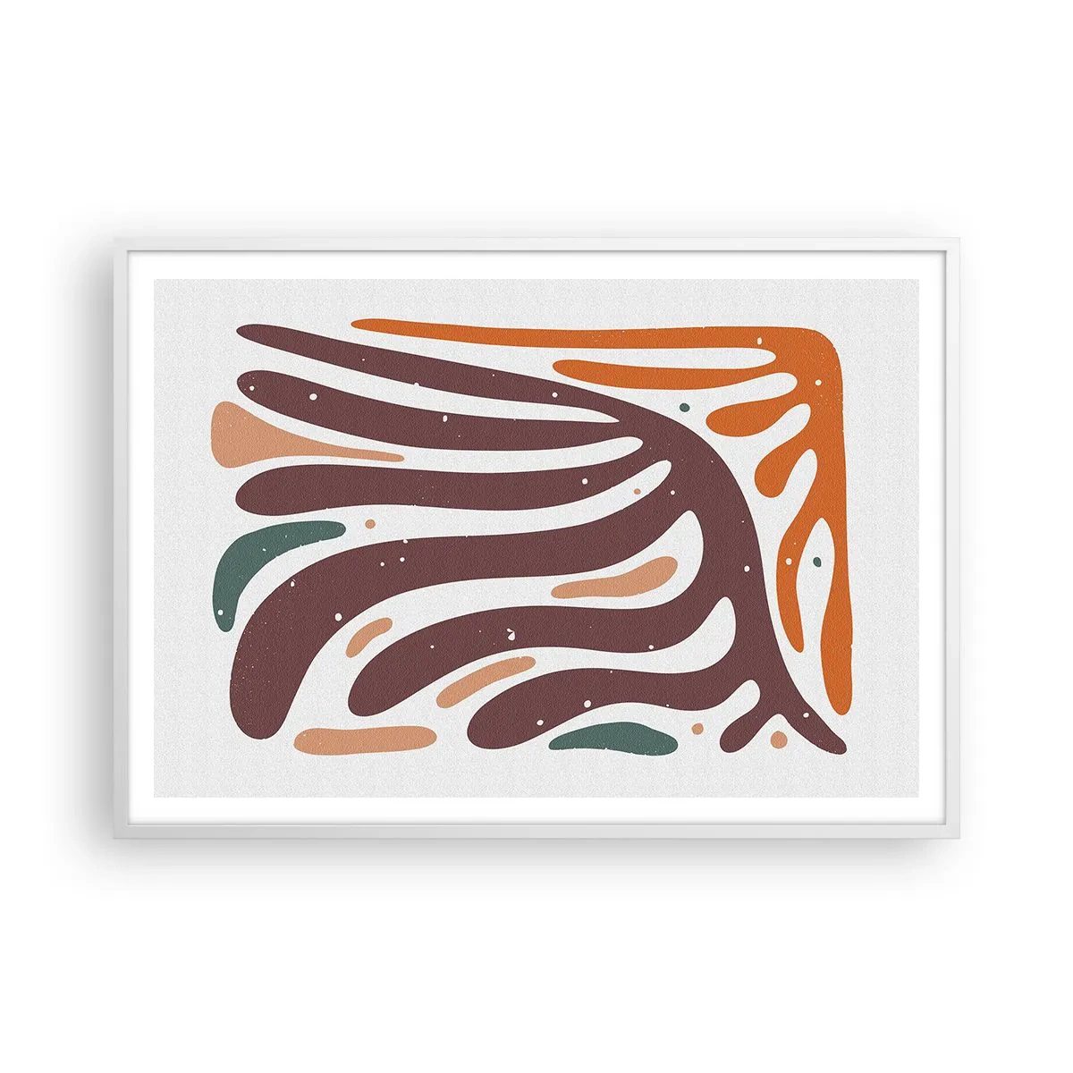 Plakát v bílém rámu - Organická a radiální kompozice - 100x70 cm