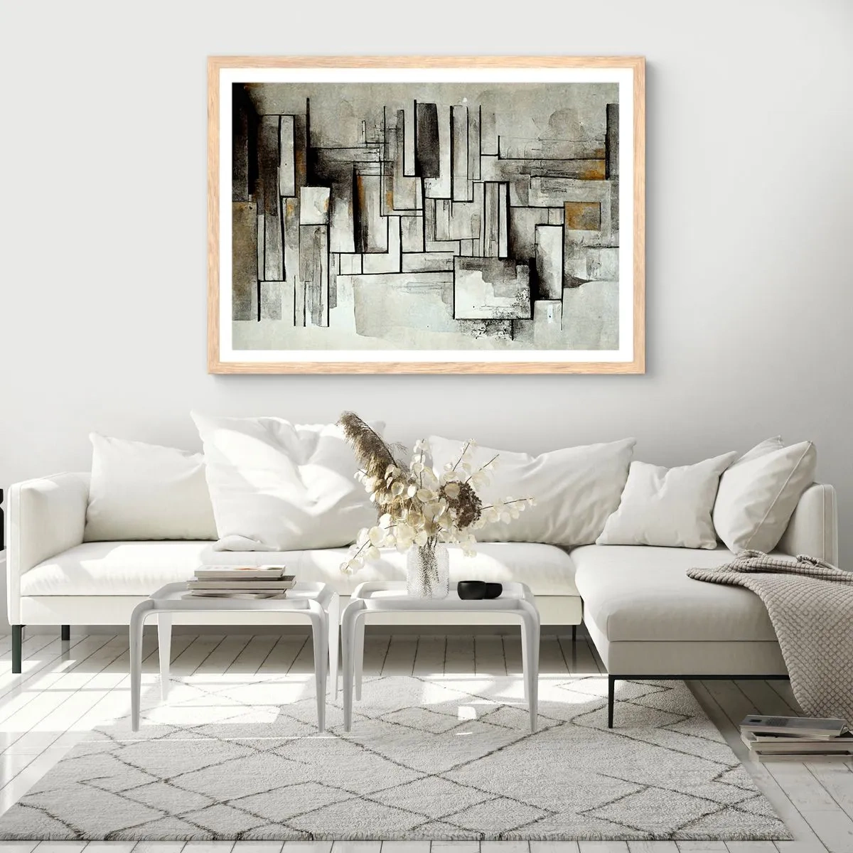 Plakát v rámu světlý dub - Síla jednoduchosti - 91x61 cm