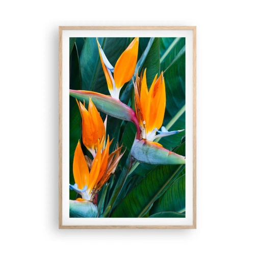 Plakát v rámu světlý dub - Je to květina, nebo pták? - 61x91 cm