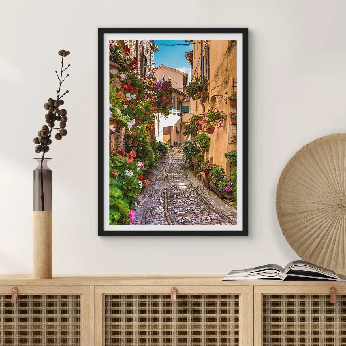 Plakát v černém rámu - Italské zákoutí - 40x50 cm