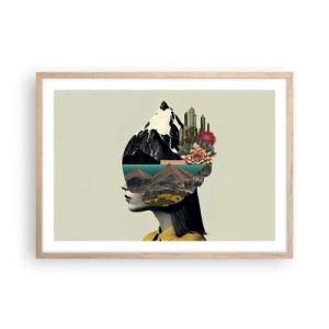 Plakát v rámu světlý dub - Žena – vždy tajemství - 70x50 cm