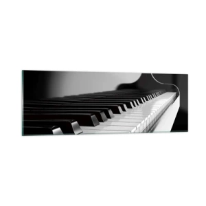 Obraz na skle - Harmonie tvarů a barev - 90x30 cm