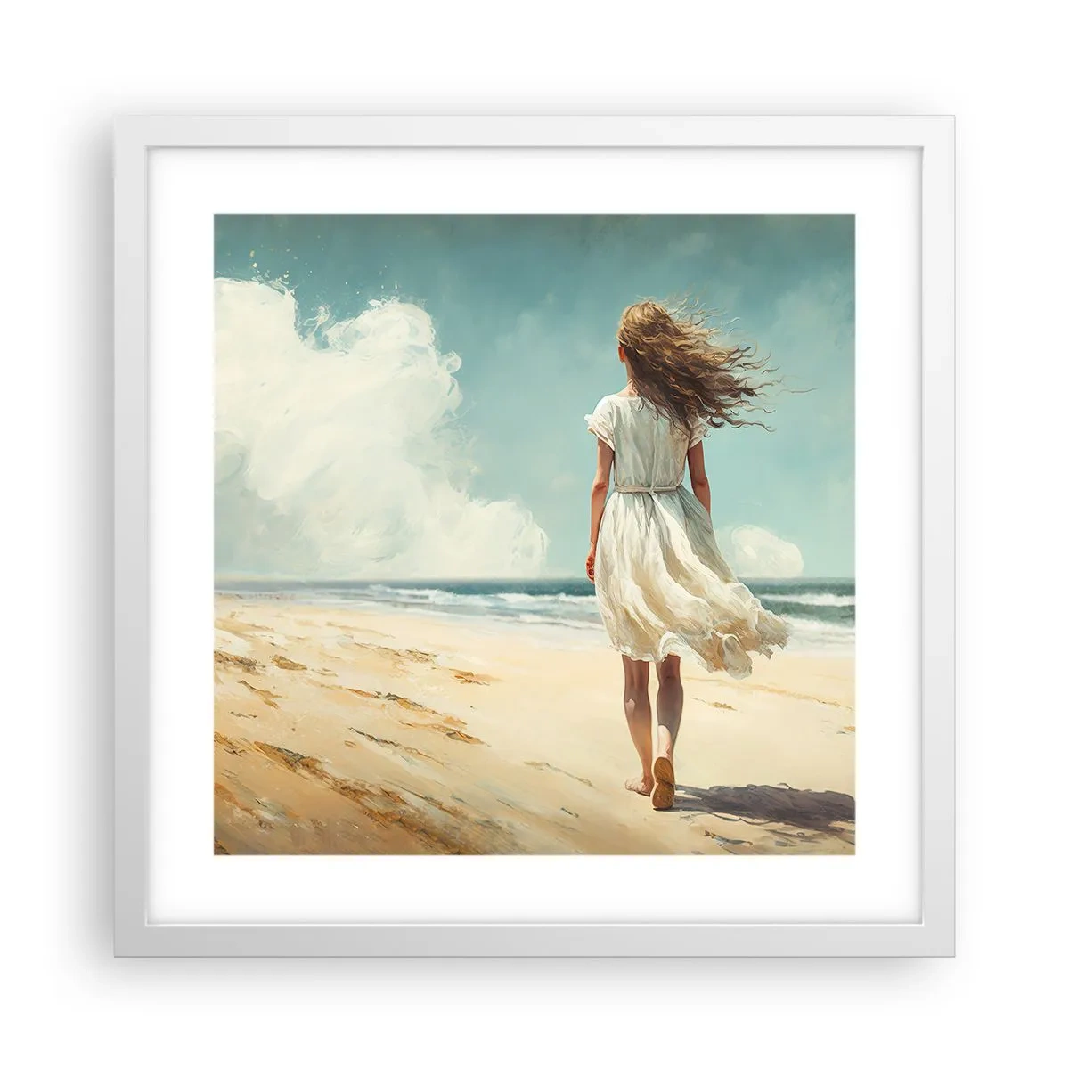 Plakát v bílém rámu - Směrem k slunci a větru - 40x40 cm