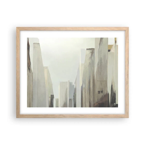 Plakát v rámu světlý dub - Sen o městě - 50x40 cm