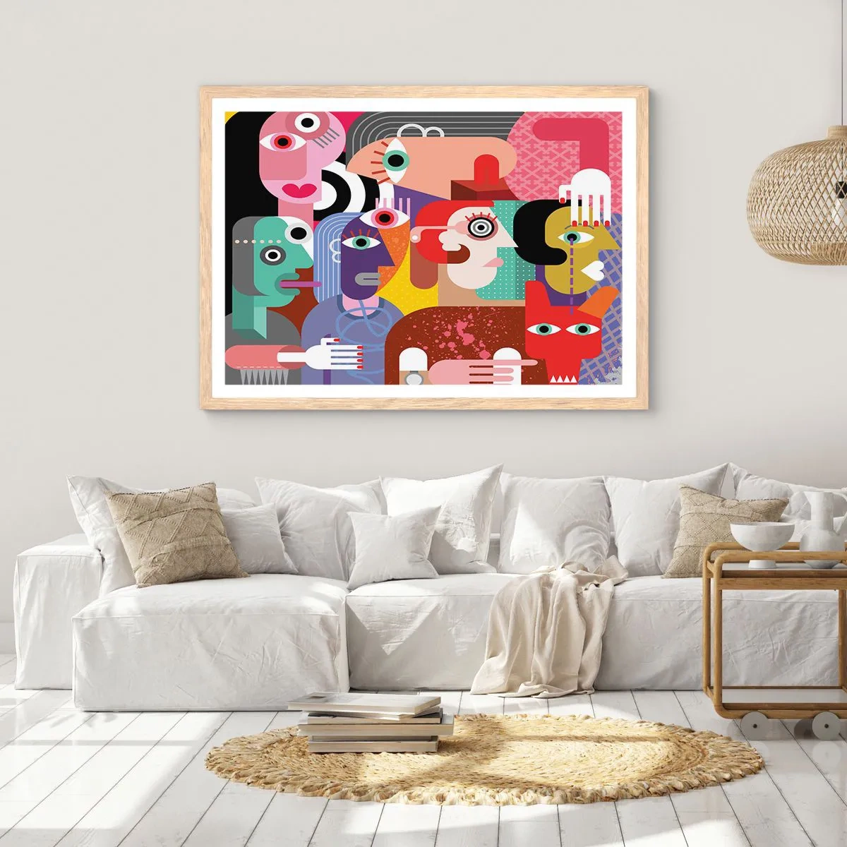 Plakát v rámu světlý dub - My od pána Picassa - 50x40 cm