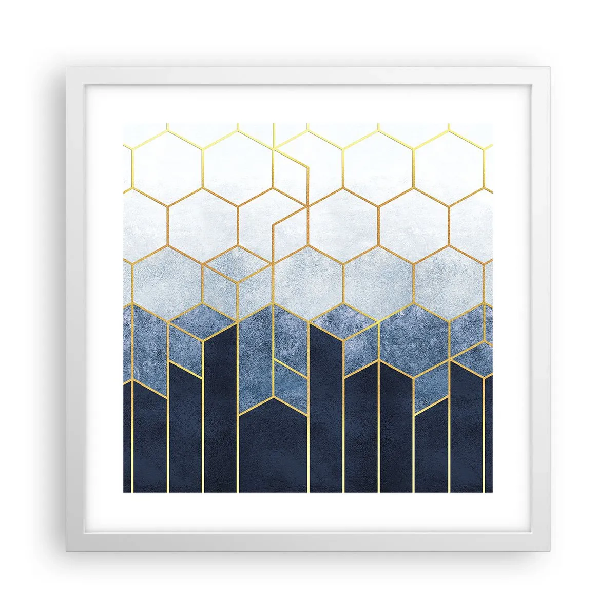 Plakát v bílém rámu - Kompozice v synkopickém rytmu - 40x40 cm